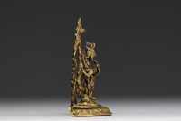 China - Tibet - An 18th century ormolu Mahakala figure.
