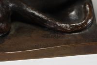 Julius Heinrich HAHNEL (1823-1909) ‘Le Repas des Panthères’ Brown patina bronze sculpture, signed.