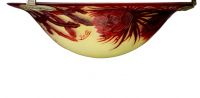 Émile GALLÉ (1846-1904) Lustre en verre multicouche dégagé à l’acide à décor de fleurs de cactus, signé.