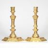 Paire de bougeoirs en bronze doré France, époque Régence, vers 1740