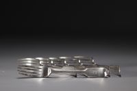 Ensemble de six fourchettes en argent massif.