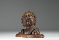 17th century carved wooden bust.
