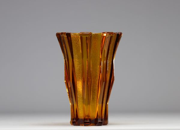 Vase Scailmont, ambré, Art Déco 1930-1935