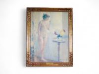 Gaston Haustrate (1878-1949) — Nu féminin à la fenêtre, huile sur toile, signée et datée