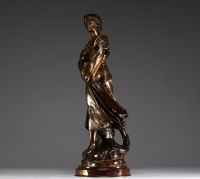 Édouard DROUOT (1859-1945) ‘La Semeuse’ Bronze proof with shaded brown patina, signed.