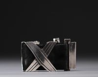Hector AGUILAR (attribué à) - Bracelet moderniste en argent et cuir.
