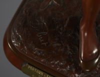 Jean Didier DEBUT (1824-1893) ‘Le porteur d'eau tunisien’ Bronze with brown patina, signed.