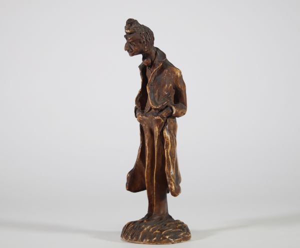 Honoré Daumier(1808-1879) -( Attribué à)Sculpture d'un mystérieux personnage satirique en plâtre, seconde moitié du XIXᵉ siècle.