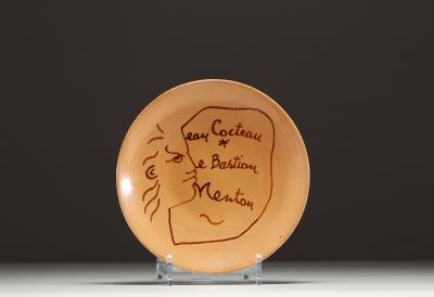 Jean COCTEAU (1889-1963) ‘Le Bastion’ Painted plate, 1960.