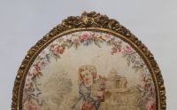 Important set of carved and gilded wood salon furniture, fine Aubusson tapestry including a sofa and a suite of four bergère armchairs, 19th century.