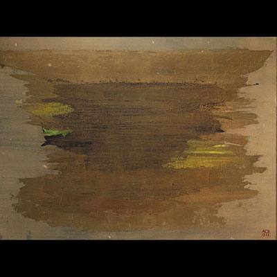 Anna Eve BERGMAN (1909-1987) Tempera, mixed technique with gold leaf on paper, 1962.
