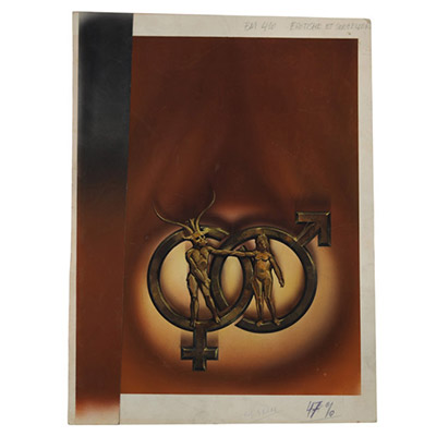 Henri Lievens (1920–2000) – Gouache originale Projet de couverture pour Érotisme et sorcellerie – L’amour sorcier à travers les âges Jacques Finné – Marabout Fantastique n°410, 1972 Œuvre originale unique – Illustration préparatoire pour une couverture effectivement publiée  Artiste : Henri Lievens (1920–2000) Titre : Projet de couverture pour Érotisme et sorcellerie Auteur : Jacques Finné Éditeur