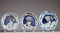 Chine - Série de onze assiettes min yao en grès porcelaineux, province de Fujian, dynastie Qing.