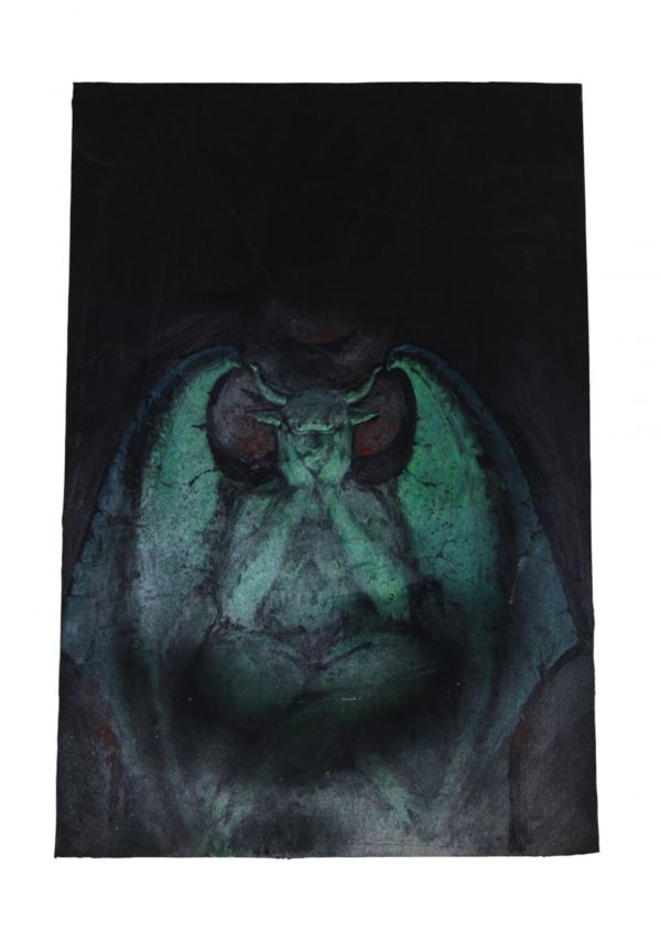 Henri Lievens (1920–2000) – Gouache originale Projet de couverture pour Le Dernier Démon/ Nouvelles Yiddish Isaac Bashevis Singer – Marabout Fantastique n°406, 1974 Œuvre originale unique – Illustration préparatoire pour une couverture effectivement publiée  Artiste : Henri Lievens (1920–2000) Titre : Le Dernier Démon Auteur : Isaac Bashevis Singer Éditeur : Bibliothèque Marabout – Collection Fant