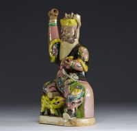 China - Statue of a Dignitary in glazed terracotta.