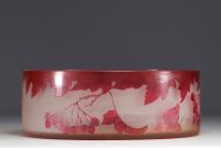 Émile GALLÉ (1846-1904) Acid-etched multi-layered glass bowl decorated with a rowan tree, signed.