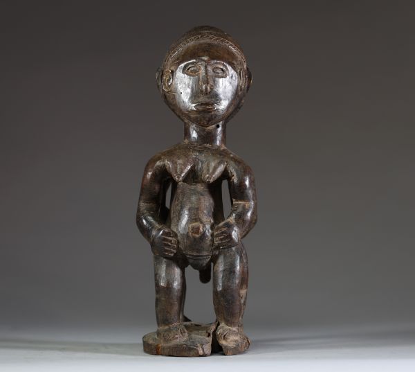 Afrique RDC - Fétiche janiforme Hemba « Kabeja »en bois sculpté, Congo RDC, 1ère moitié XXème.