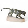 Le Tigre – Sculpture en bronze à patine verte, vers 1920.
