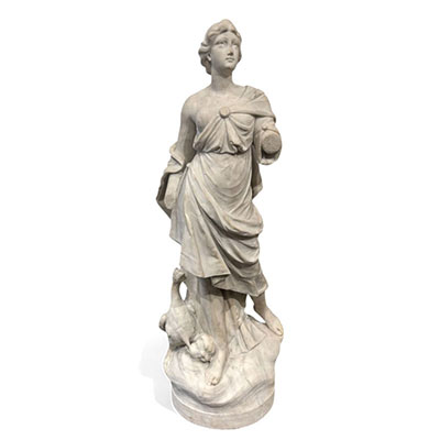 Statue en marbre de carrare , Héra femme d'hercule , non signé , vers 1800