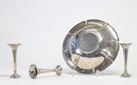 Philippe WOLFERS (1858-1929) Ensemble comprenant une coupe en argent et trois vases.