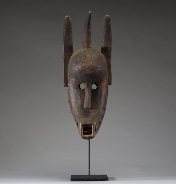 Afrique - Masque  Hyène « Suruku » Bamana / Bambara, Mali, bois ancien sculpté, 1ère moitié XXème.