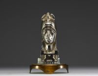 ‘Bust of Minerva’ Radiator cap mascot in silver-plated bronze.
