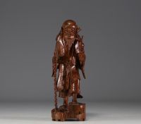 China - Sage, boxwood sculpture, 19th century.