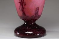 Le Verre Français - Vase gravé à l'acide  