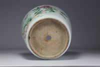 China - Imposing famille rose porcelain jardinière decorated with peonies and butterflies, Qing dynasty, 19th century.