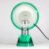  Lampe de table en verre soufflé vert émeraude et blanc opalin - Italie, vers 1970