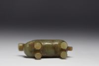 China - Very rare and exceptional celadon jade elephant, SHANG dynasty.