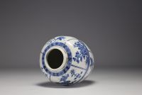 China - White-blue porcelain vase, Kangxi mark and period.