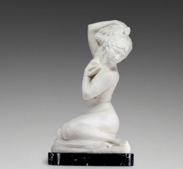 Louis MASCRÉ (1871-1929) Grande sculpture en marbre 