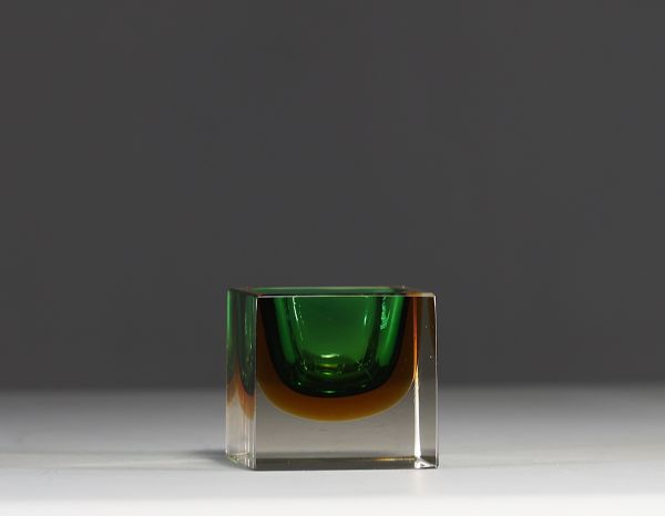 Flavio POLI (1900-1984) Sommerso multi-layered glass pocket, Murano, circa 1960-70.