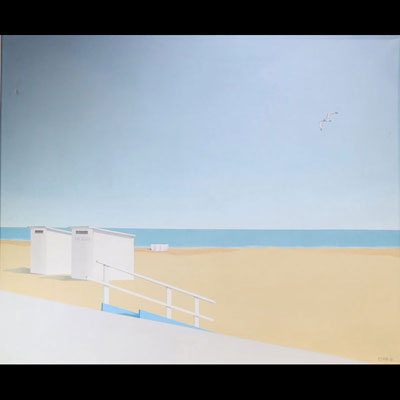 Vittorio STOPPA (1940- ) ‘Seaside’ Large oil on canvas.