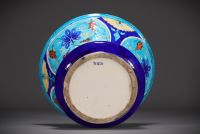 Théodor DECK (1823-1891) Polychrome ceramic bowl with Iznik decoration, signed underneath.