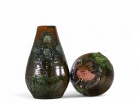 Arthur Craco (1869–1955) et Laignel (actif début XXe siècle) Paire de vases monumentaux en grès émaillé– vers 1900.