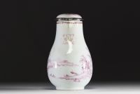 China - Covered pitcher in Compagnie des Indes porcelain decorated with mountain landscapes, 18th century.