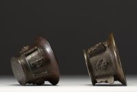 Paire de mortiers en bronze 
